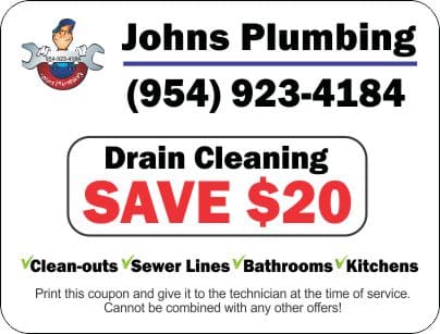 Johns Plumbing $20 Drain Cleaning Coupon